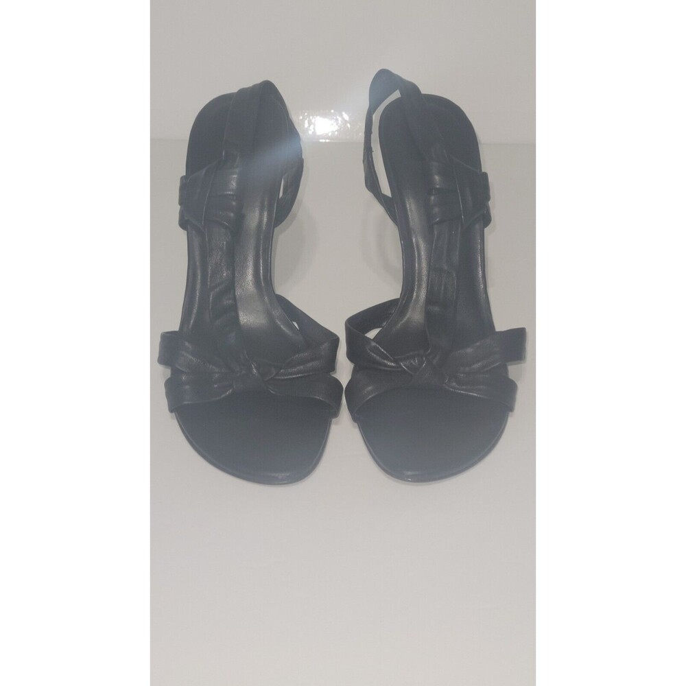 Aldo Womens Stilettos Black Leather Strappy Knot Heels Size 7.5 (38) No Box